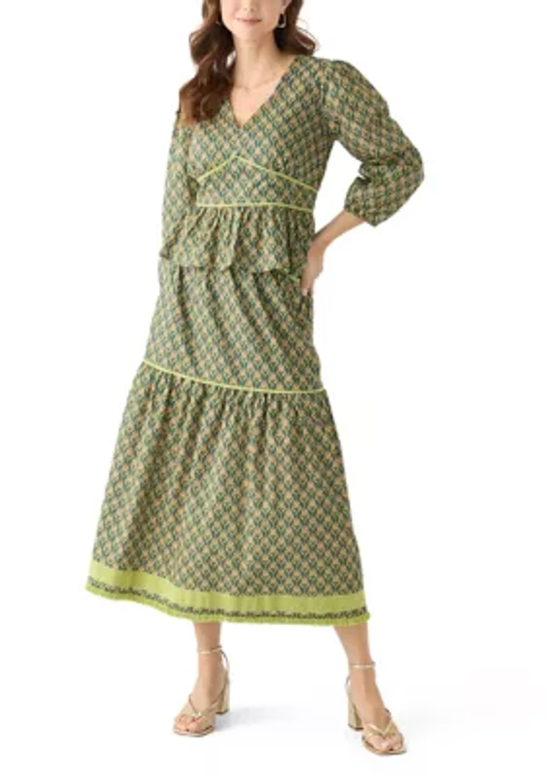 Women's Elina Printed Tiered Midi Skirt