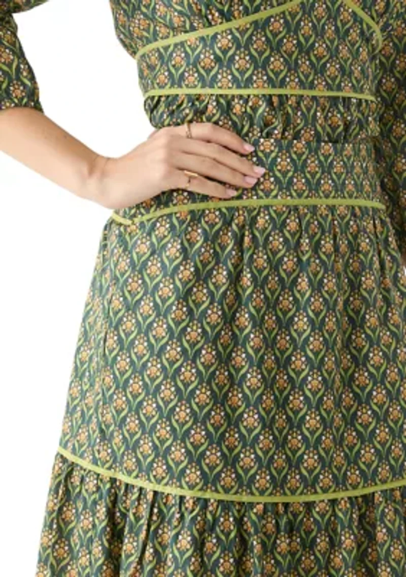 Women's Elina Printed Tiered Midi Skirt