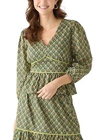 Women's Rita Printed Peplum Top