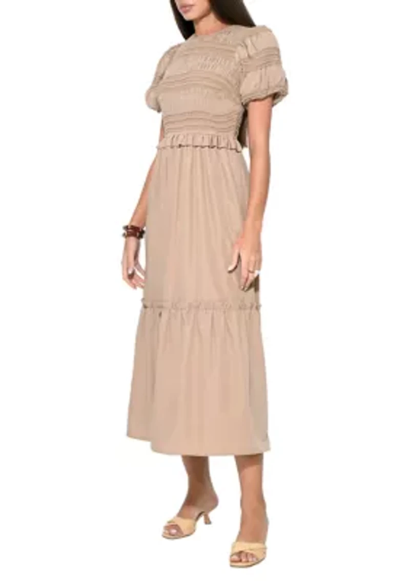 Women's Puff Sleeve Midi Dress