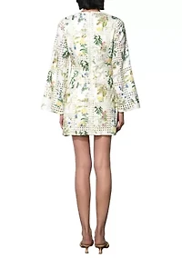 Women's Long Sleeve Embroidered Mini Dress