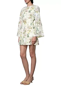 Women's Long Sleeve Embroidered Mini Dress