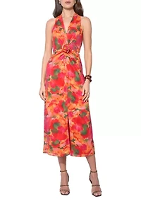 Women's Sleeveless Printed Midi Dress