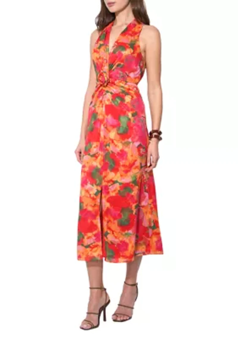 Women's Sleeveless Printed Midi Dress