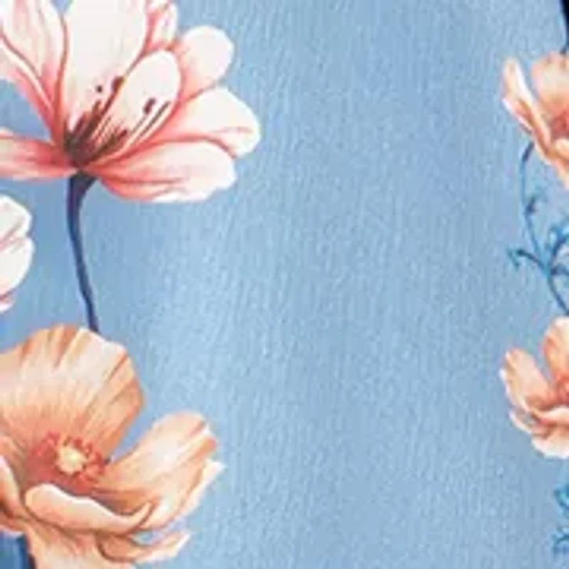 Women's Long Sleeve Floral Button Midi Dress