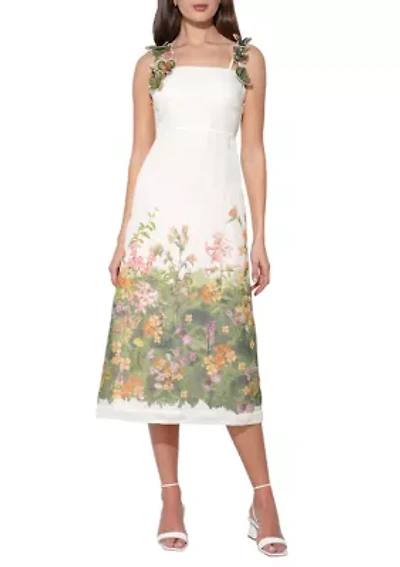 Women's Eloise Braided Printed Floral Midi Dress