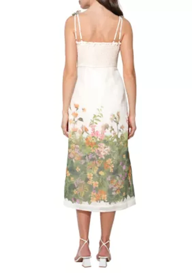 Women's Eloise Braided Printed Floral Midi Dress