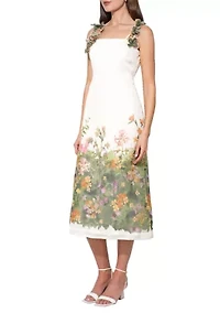 Women's Eloise Braided Printed Floral Midi Dress