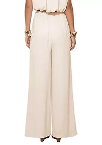 Women's Iris Textured Satin Pants