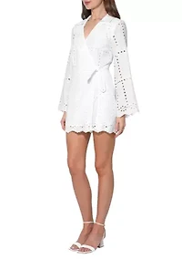 Women's Long Sleeve Lace Wrap Dress