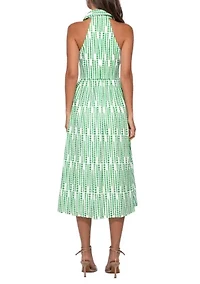 Women's Ruby Halter Embroidery Midi Dress