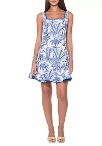 Women's Sleeveless Printed Jacquard Mini Dress