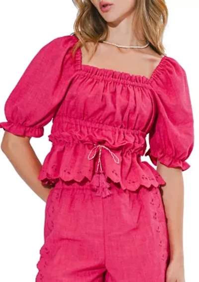Women's Aryah Embroidered Peplum Top