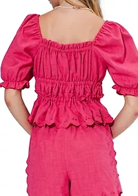 Women's Aryah Embroidered Peplum Top
