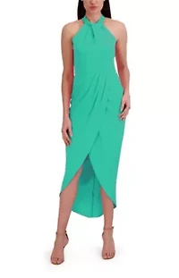 KNOT NECK TULIP HEM DRESS