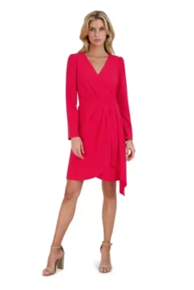 L/S FAUX WRAP DRESS