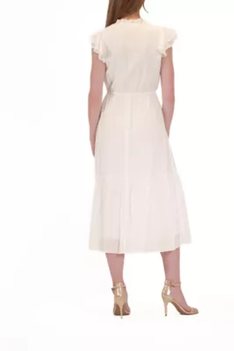 WAIST TIE MIDI DRESS