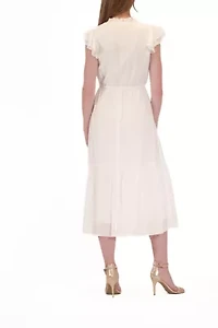 WAIST TIE MIDI DRESS