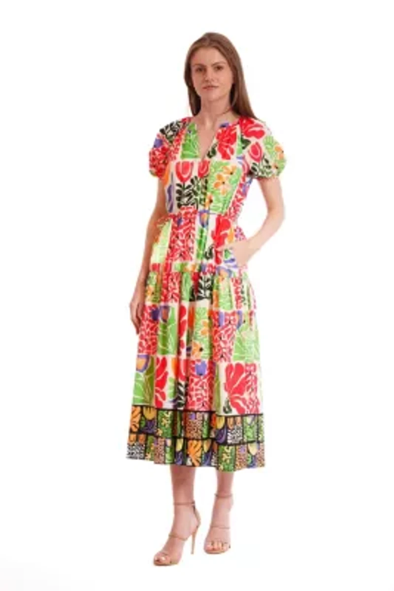 S SLV TIERED MAXI DRESS