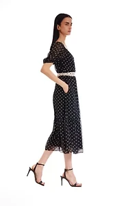 SS SURPLICE MIDI DRESS
