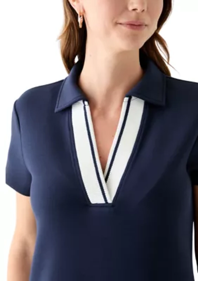 Women's Short Sleeve Collar Mini Dress