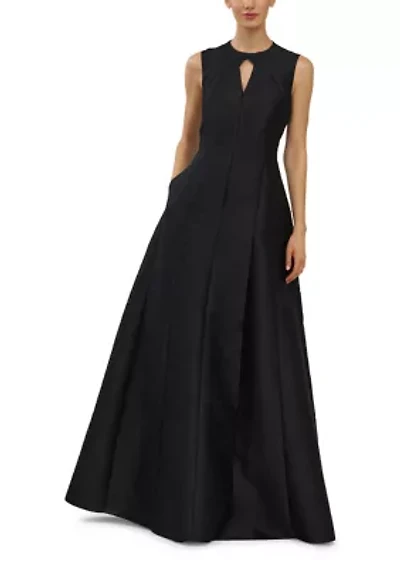 Women's Sleeveless Keyhole Neck Jacquard Gown