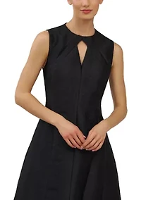 Women's Sleeveless Keyhole Neck Jacquard Gown