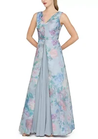 Women's Merida Sleeveless Floral Print A-Line Gown