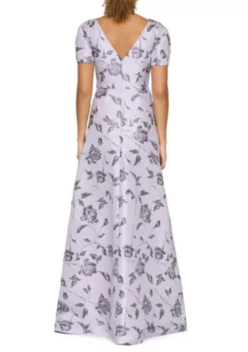 Women's Short Sleeve Floral Gown