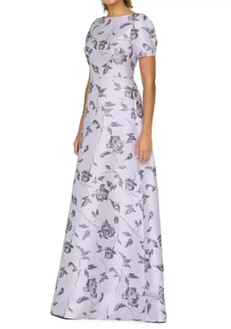 Women's Short Sleeve Floral Gown