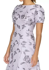 Women's Short Sleeve Floral Gown