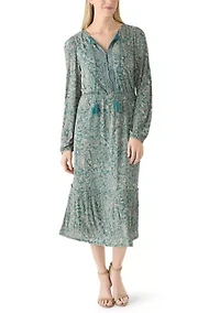 Women's Long Sleeve Peasant Maxi Dress