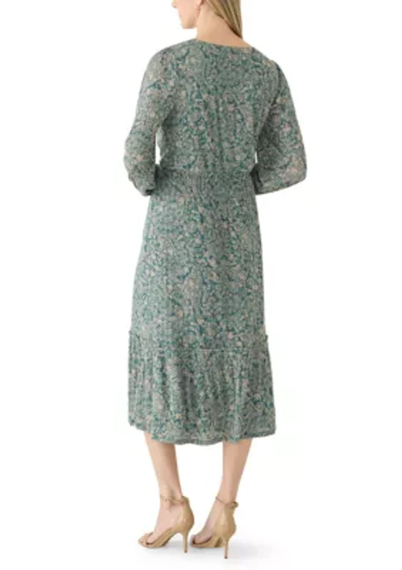 Women's Long Sleeve Peasant Maxi Dress