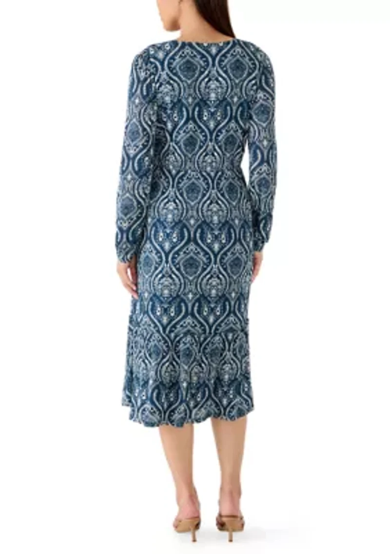 Women's Long Sleeve Peasant Maxi Dress