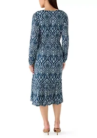 Women's Long Sleeve Peasant Maxi Dress