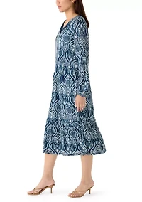 Women's Long Sleeve Peasant Maxi Dress