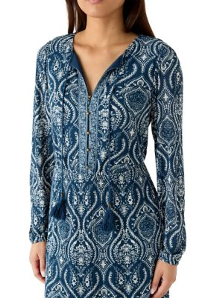 Women's Long Sleeve Peasant Maxi Dress