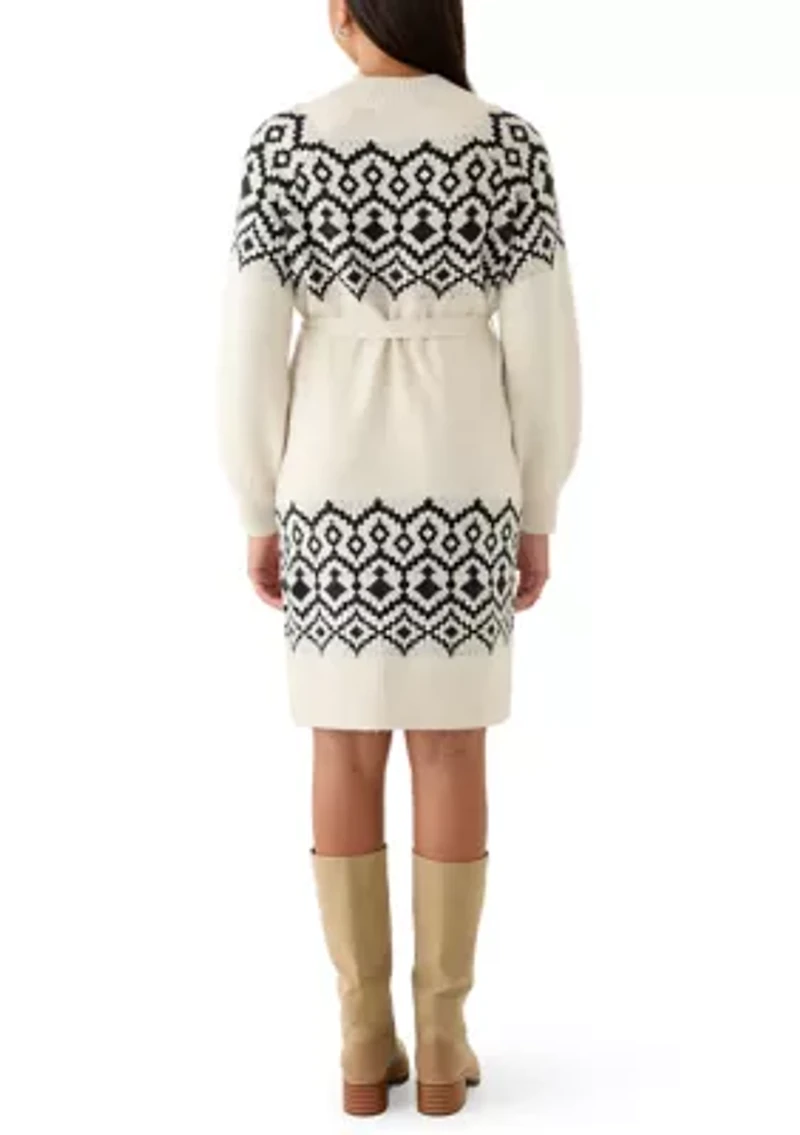 Midi Sweater Dress with Tie Waist