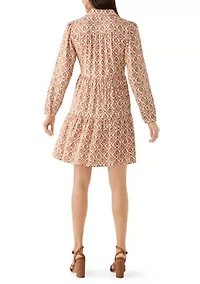 Women's Long Sleeve Ruffle Mini Shirtdress