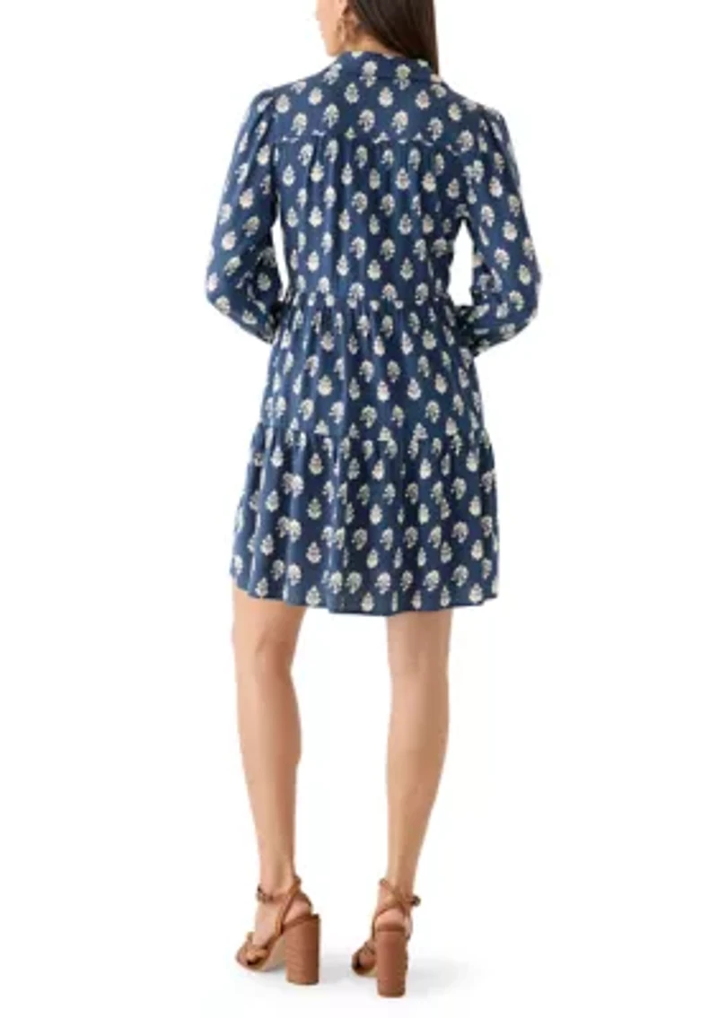 Women's Long Sleeve Ruffle Mini Shirtdress