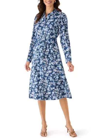 Women's Long Sleeve Shirt Maxi Dress