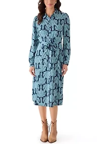 Women's Long Sleeve Shirt Maxi Dress