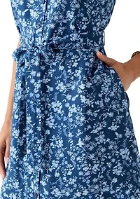 Women's Printed Flutter Sleeve Mini Dress