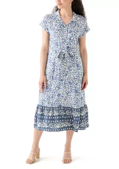 Printed Shirtdress with Belt