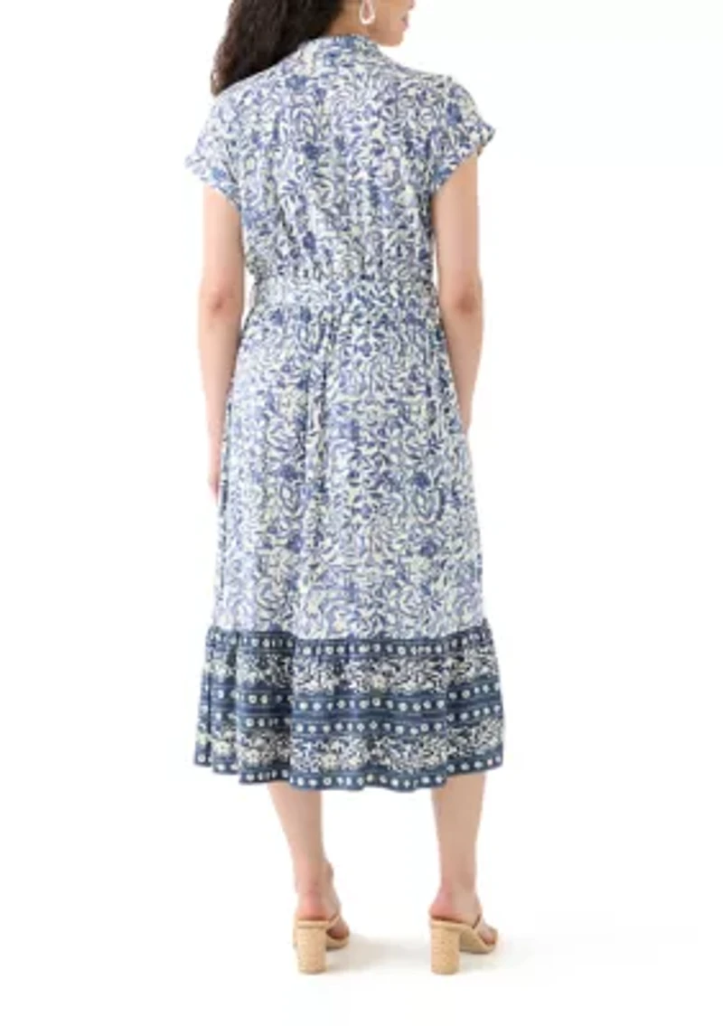 Printed Shirtdress with Belt