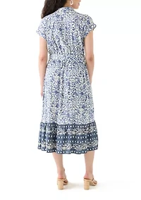 Printed Shirtdress with Belt