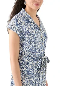 Printed Shirtdress with Belt