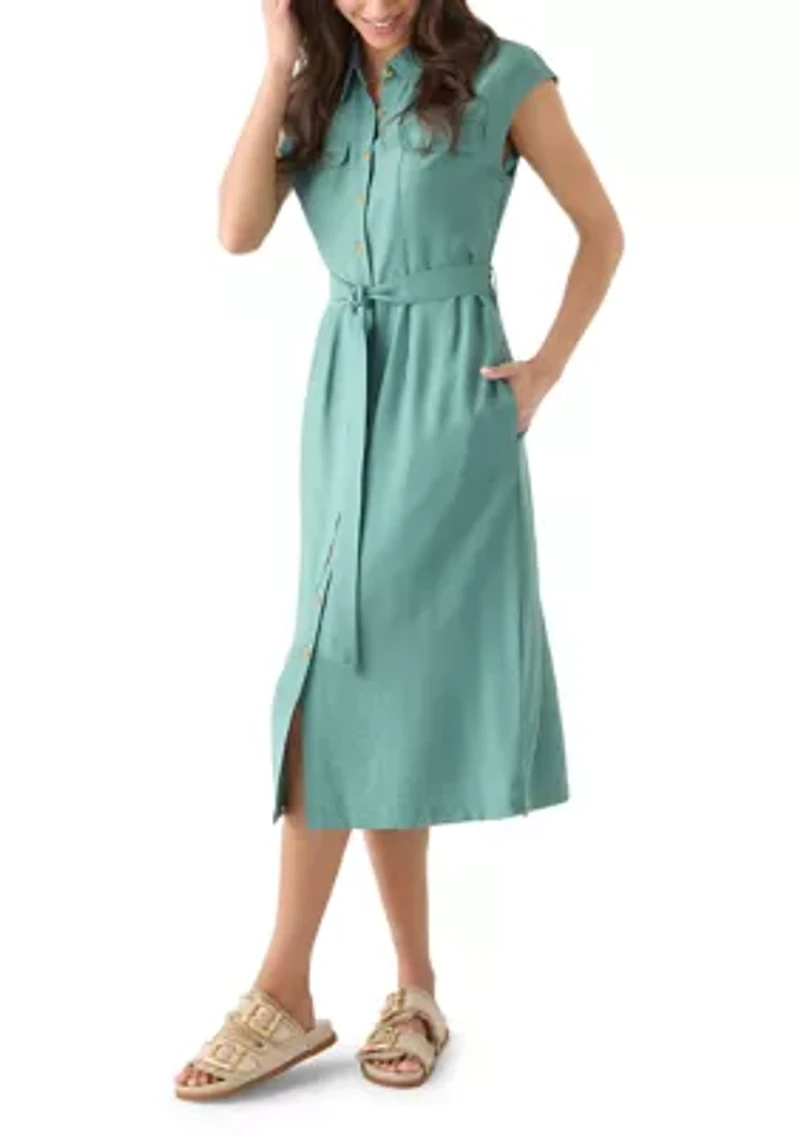 Women's Sleeveless Long Shirt Dress