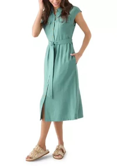 Women's Sleeveless Long Shirt Dress