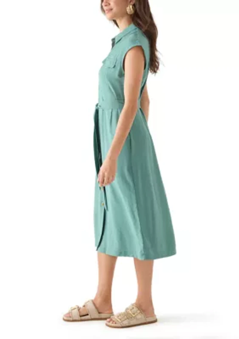 Women's Sleeveless Long Shirt Dress